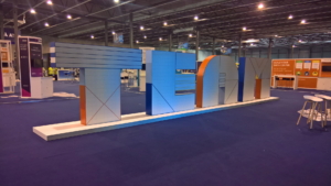 Custom exhibition stands produced by ProjeKta for Atlassian's international event, showcasing innovative designs and cohesive branding across the entire venue.