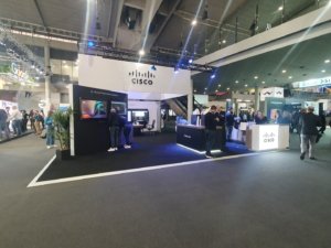 🥇 Custom exhibition stand for CISCO-WEBEX-at-ISE-2024, produced by ProjeKta stand builders with innovative branding and structure.