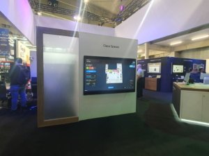 🥇 Custom exhibition stand for CISCO-WEBEX-at-ISE-2024, produced by ProjeKta stand builders with innovative branding and structure.