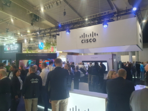 🥇 Custom exhibition stand for CISCO-WEBEX-at-ISE-2024, produced by ProjeKta stand builders with innovative branding and structure.