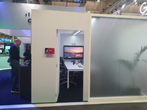 🥇 Custom exhibition stand for CISCO-WEBEX-at-ISE-2024, produced by ProjeKta stand builders with innovative branding and structure.