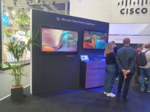 🥇 Custom exhibition stand for CISCO-WEBEX-at-ISE-2024, produced by ProjeKta stand builders with innovative branding and structure.