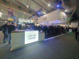 🥇 Custom exhibition stand for CISCO-WEBEX-at-ISE-2024, produced by ProjeKta stand builders with innovative branding and structure.