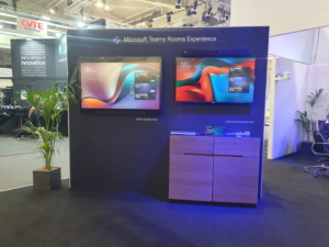 🥇 Custom exhibition stand for CISCO-WEBEX-at-ISE-2024, produced by ProjeKta stand builders with innovative branding and structure.