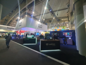 🥇 Custom exhibition stand for CISCO-WEBEX-at-ISE-2024, produced by ProjeKta stand builders with innovative branding and structure.