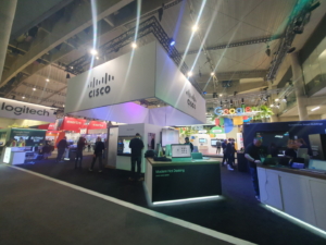 🥇 Custom exhibition stand for CISCO-WEBEX-at-ISE-2024, produced by ProjeKta stand builders with innovative branding and structure.