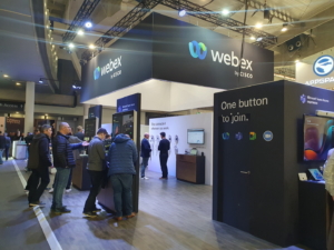 🥇 Custom exhibition stand for CISCO-WEBEX-at-ISE-Barcelona, produced by ProjeKta stand builders with innovative branding and structure.
