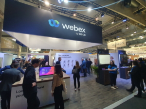 🥇 Custom exhibition stand for CISCO-WEBEX-at-ISE-Barcelona, produced by ProjeKta stand builders with innovative branding and structure.