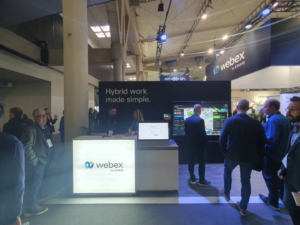 🥇 Custom exhibition stand for CISCO-WEBEX-at-ISE-Barcelona, produced by ProjeKta stand builders with innovative branding and structure.