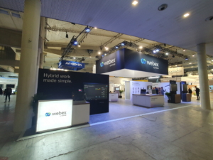 🥇 Custom exhibition stand for CISCO-WEBEX-at-ISE-Barcelona, produced by ProjeKta stand builders with innovative branding and structure.