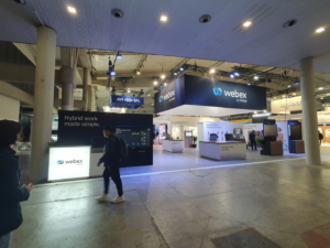 🥇 Custom exhibition stand for CISCO-WEBEX-at-ISE-Barcelona, produced by ProjeKta stand builders with innovative branding and structure.