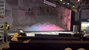 🥇 Custom exhibition stand for Microsoft_at_Mobile_World_Congress, produced by ProjeKta stand builders with innovative branding and structure.