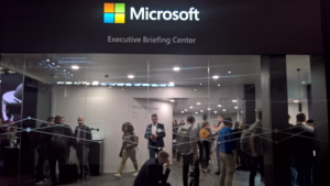 🥇 Custom exhibition stand for Microsoft_at_Mobile_World_Congress, produced by ProjeKta stand builders with innovative branding and structure.