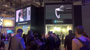 🥇 Custom exhibition stand for Microsoft_at_Mobile_World_Congress, produced by ProjeKta stand builders with innovative branding and structure.