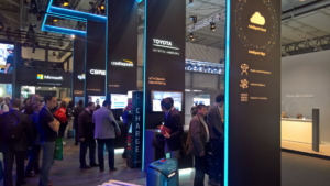 🥇 Custom exhibition stand for Microsoft_at_Mobile_World_Congress, produced by ProjeKta stand builders with innovative branding and structure.