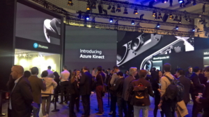 🥇 Custom exhibition stand for Microsoft_at_Mobile_World_Congress, produced by ProjeKta stand builders with innovative branding and structure.