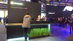 🥇 Custom exhibition stand for Microsoft_at_Mobile_World_Congress, produced by ProjeKta stand builders with innovative branding and structure.