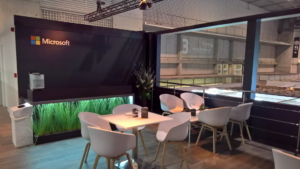 🥇 Custom exhibition stand for Microsoft_at_Mobile_World_Congress, produced by ProjeKta stand builders with innovative branding and structure.
