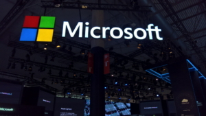 🥇 Custom exhibition stand for Microsoft_at_Mobile_World_Congress, produced by ProjeKta stand builders with innovative branding and structure.