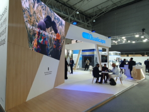 🥇 Custom exhibition stand for Qualicaps_at_CPHI_2023, produced by ProjeKta stand builders with innovative branding and structure.