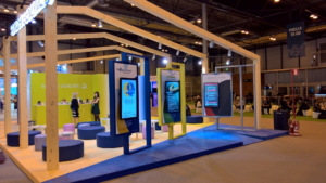 🥇 Custom exhibition stand for Sanofi_Genzyme, produced by ProjeKta stand builders with innovative branding and structure.