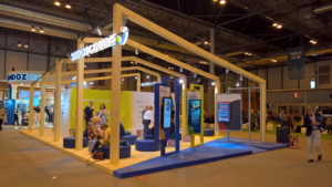 🥇 Custom exhibition stand for Sanofi_Genzyme, produced by ProjeKta stand builders with innovative branding and structure.