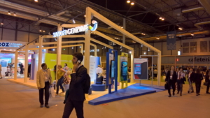 🥇 Custom exhibition stand for Sanofi_Genzyme, produced by ProjeKta stand builders with innovative branding and structure.